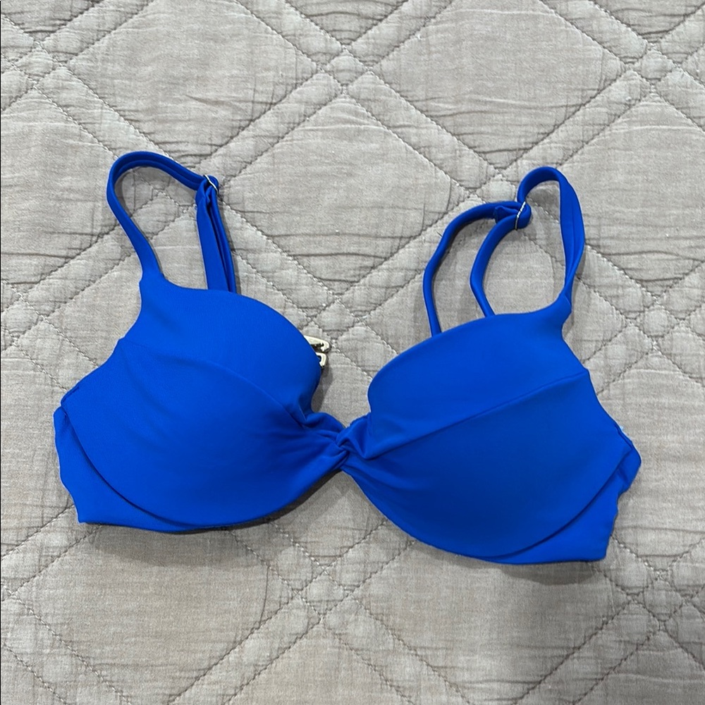 blue victorias secret twist bathing suit top